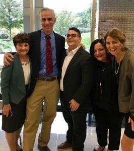 From left, Children's Hospital of Philadelphia Research Coordinator Kathy Marshall, Dr. Albert Maguire, Christian, Christian's mom, Beth, Dr. Jean Bennett; at Oct. 2017 FDA Advisory Committee LUXTURNA meeting