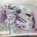 abstract oil painting of women